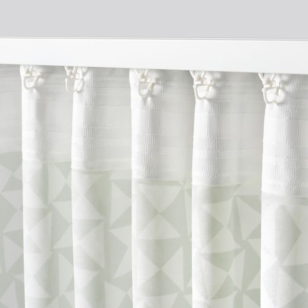 Гардины, 2 шт., зеленый, 145x300 см IKEA HÅRKÖRVEL 605.785.07 - фото 7
