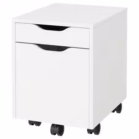 ALEX Тумба с ящиками на колесах - белый/чёрный 36x50 см