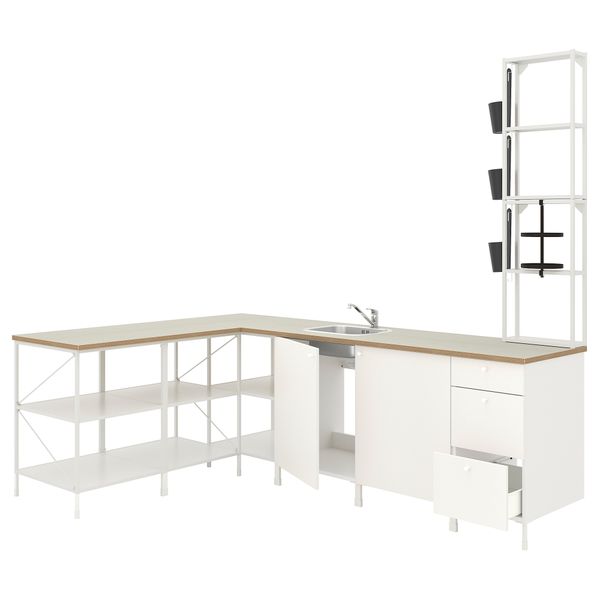 Угловая кухня, белый IKEA BEGIVENHET БЕГИВЕНХЕТ 293.382.37 - фото 1