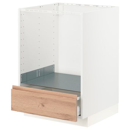 Напольный шкаф для духовки, с ящиком, белый/Воксторп под дуб 60x60 см IKEA METOD МЕТОД / MAXIMERA МАКСИМЕРА 494.142.73