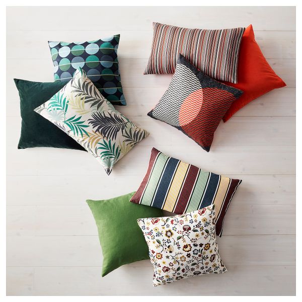 Чехол на подушку, синий-зеленый 50x50 см IKEA ОТТИЛЬ 503.623.86 - схема-чертеж с размерами