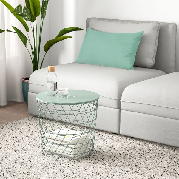 Столик с отделениями для хранения, светлый серо-зеленый 44 см IKEA KVISTBRO КВИСТБРУ 304.853.26 - фото 3