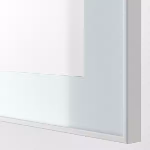 GLASSVIK Стеклянная дверь - белый/светло-зеленый прозрачное стекло 60x64 см - схема-чертеж с размерами