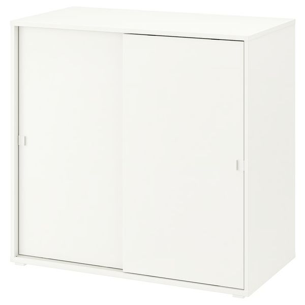 VIHALS Шкаф с раздвижными дверцами - белый 95x47x90 см - фото 1