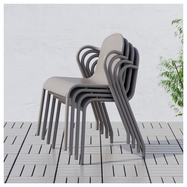 Садовый стул ТУНХОЛЬМЕН, серый - фото 8