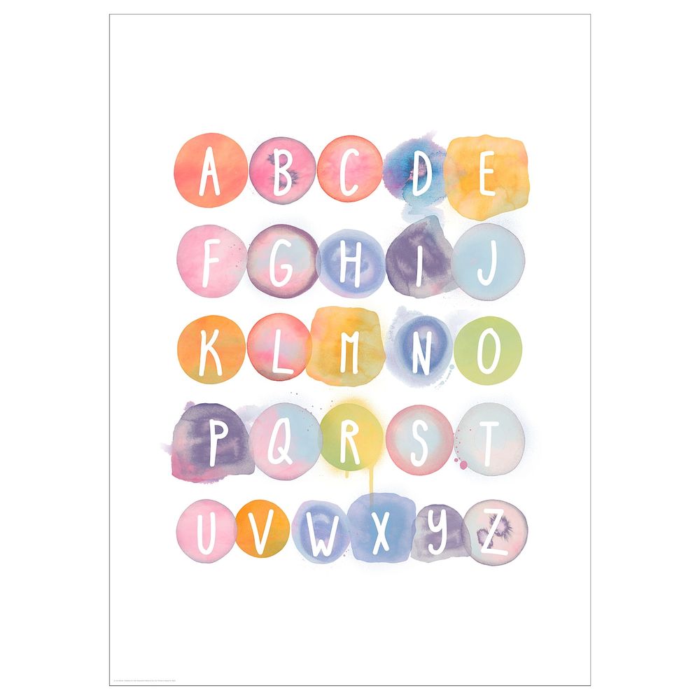 Постер, Акварельный алфавит 50x70 см IKEA БИЛЬД 004.738.29 - фото 1