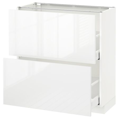 Напольный шкаф с 2 ящиками, белый/Рингульт белый 80x37 см IKEA METOD МЕТОД / MAXIMERA МАКСИМЕРА 092.359.71
