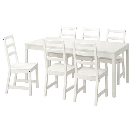 Стол и 6 стульев, белый, белый, 130, 190x80 см IKEA LANEBERG ЛАНЕБЕРГ, NORDVIKEN НОРДВИКЕН 094.827.11