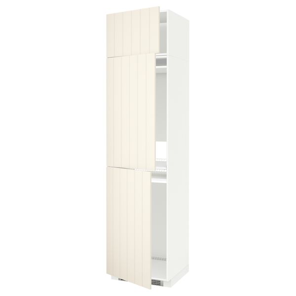 Высокий шкаф для холодильника или морозильника, с 3 дверями МЕТОД, белый, Хитарп белый с оттенком (60x60x240 см) - схема-чертеж с размерами