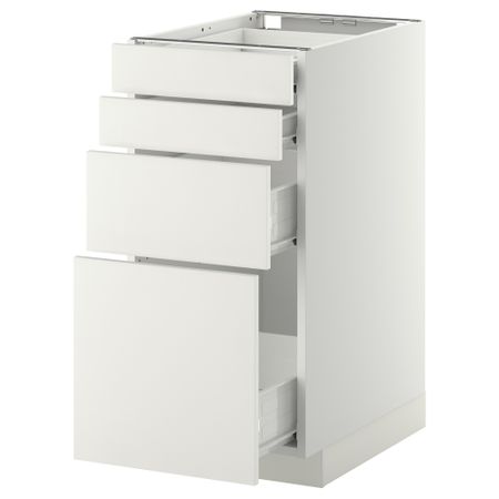 Напольный шкаф 4 фронтальных панели, 4 ящика МЕТОД / ФОРВАРА, белый, Хэггеби белый