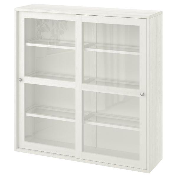 Шкаф-витрина, белый 121x35x123 см IKEA HAVSTA ХАВСТА 903.886.19 - фото 2
