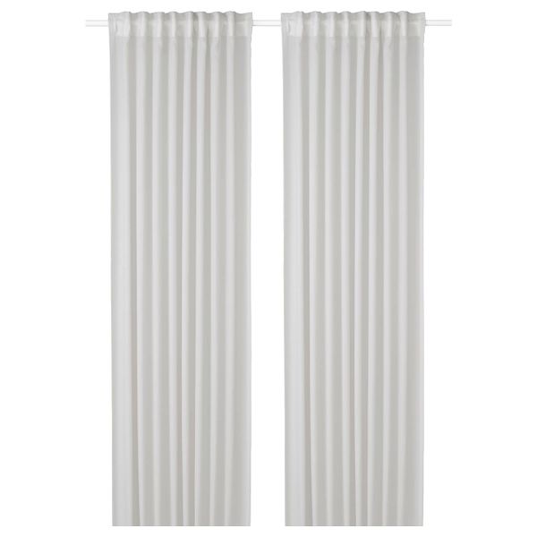 Гардины, очищающие воздух, 2 шт., светло-серый 145x300 см IKEA GUNRID ГУНРИД 504.592.27 - фото 1
