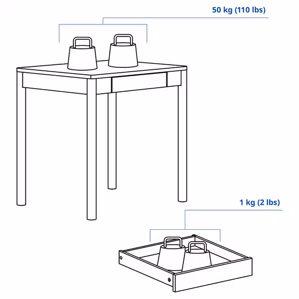 TONSTAD Письменный стол - коричневый мореный дубовый шпон 75x60 см - фото 4