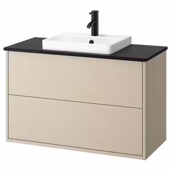 HAVBÄCK / ORRSJÖN ОРРШЁН Шкаф с ящиками/раковина/смеситель - фото 1