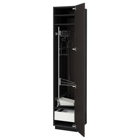 Высокий шкаф с отделением для аксессуаров для уборки, 40x60x200 cm IKEA METOD МЕТОД, MAXIMERA МАКСИМЕРА 893.621.25