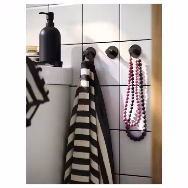 SKOGHALL Крючок, самоклеящийся - чёрный - фото 3