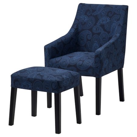 Кресло с табуретом для ног, черный, Kvillsfors IKEA SAKARIAS ЗАКАРИАС 894.289.37