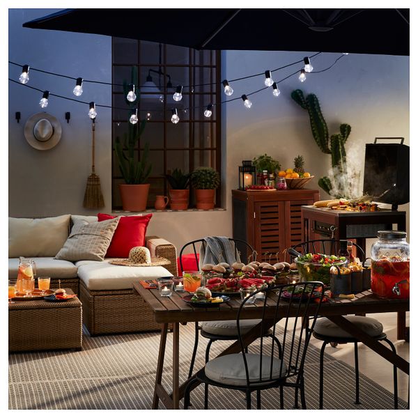 Модульный угловой 4-местный диван, садовый, с табуретом для ног коричневый/Холло бежевый IKEA СОЛЛЕРОН 992.414.68 - фото 3