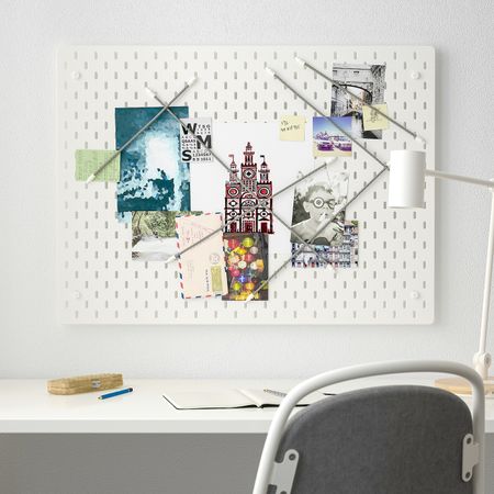 Настенная панель, комбинация, белый 76x56 см IKEA SKÅDIS СКОДИС 392.857.66