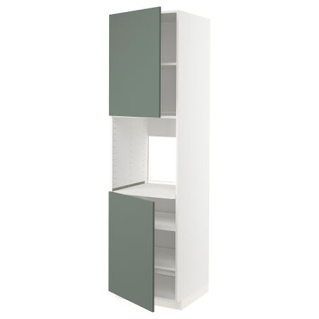 Высокий шкаф для духовки, 2 дверцы, полки, 60x60x220 cm IKEA METOD МЕТОД 994.584.05