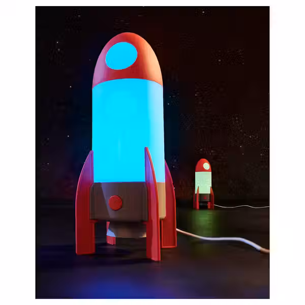 AFTONSPARV АФТОНСПАРВ Настольная лампа, светодиодная - ракета/разноцветный - схема-чертеж с размерами