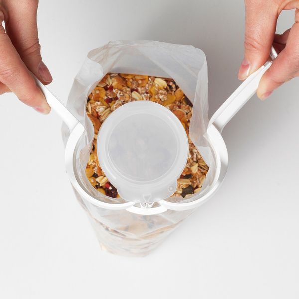 Зажим с горлышком-крышкой для/пакета, белый 1 шт IKEA BEVARA БЕВАРА 204.513.55 - схема-чертеж с размерами