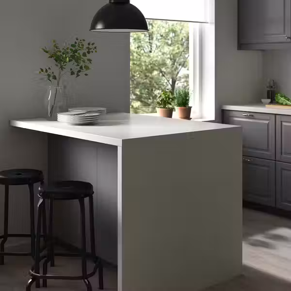 SÄLJAN Столешница под заказ - белый/светло-серый под камень/ламинат 30-45x3.8 см - фото 5