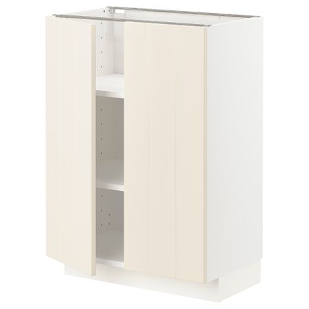 Напольный шкаф с полками/2двери, белый/Хитарп белый с оттенком 60x37 см IKEA METOD МЕТОД 393.007.62