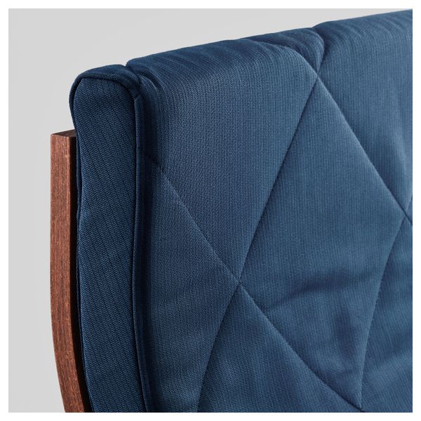 Кресло ПОЭНГ, классический коричневый, Эдум темно-синий - фото 4