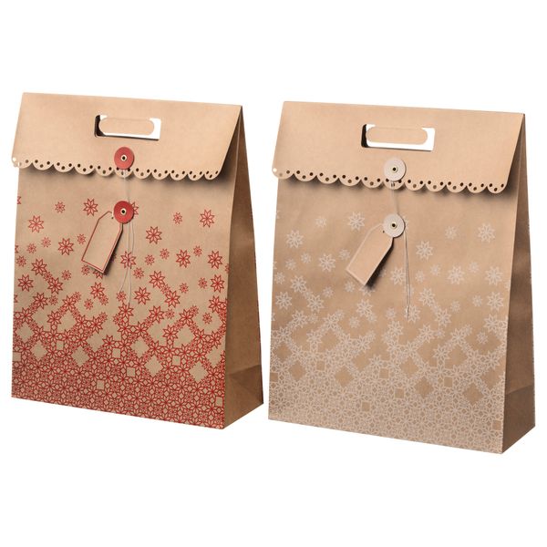 Подарочный пакет ВИНТЕР 2017, естественный (33x42 см) - схема-чертеж с размерами