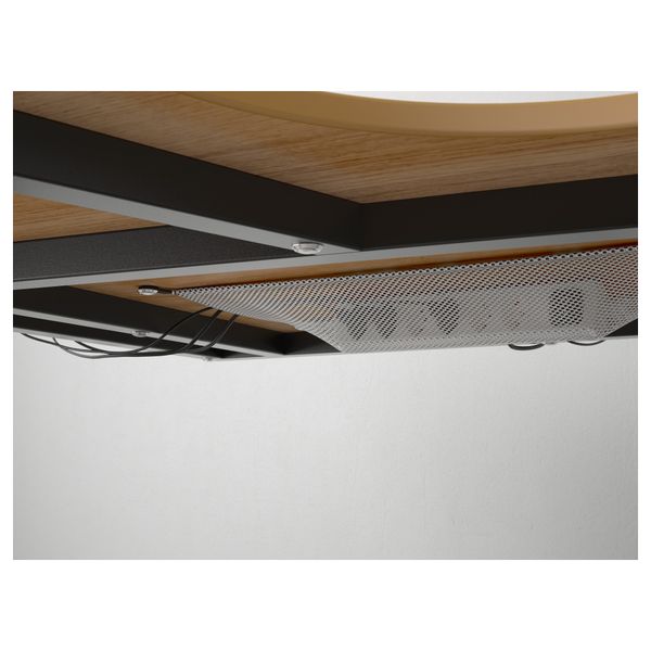 Угловой письменный стол левосторонний БЕКАНТ, дубовый шпон, черный (160x110 см) - схема-чертеж с размерами