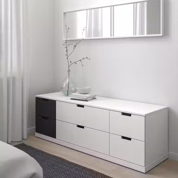 NORDLI Комод с 6 ящиками - белый/антрацит 160x54 см - фото 2