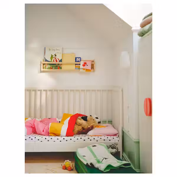 GRÖNFINK Пододеяльник и наволочка д/кроватки - разноцветный/в полоску 110x125/35x55 см - схема-чертеж с размерами