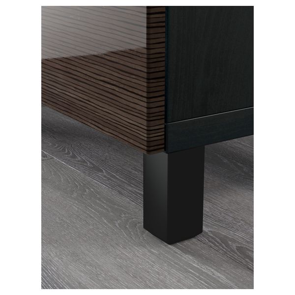 Комбинация для хранения с ящиками БЕСТО, черно-коричневый, Сельсвикен глянцевый/коричневый (180x40x48 см) - схема-чертеж с размерами