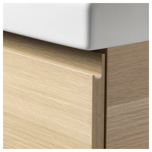 Шкаф для раковины с 2 ящиками ГОДМОРГОН / ЭДЕБОВИКЕН, под беленый дуб (80x49x64 см) - фото 4