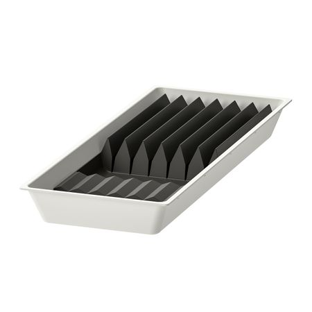 Лоток с подставкой для ножей, белый/антрацит 20x50 см IKEA UPPDATERA УППДАТЕРА 994.326.94