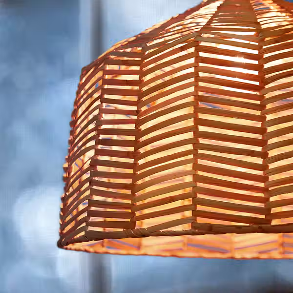 KAPPELAND / HAVSDJUP ХАВСДЬЮП Подвесной светильник - чёрный/ротанг 45 см - фото 6