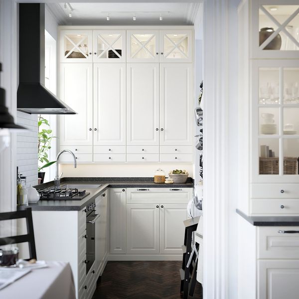 Стеклянная дверь, белый с оттенком 30x80 см IKEA BODBYN БУДБИН 904.851.25 - схема-чертеж с размерами