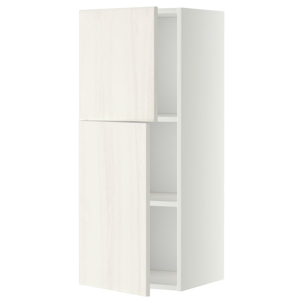 Навесной шкаф с полками, 2 дверцы МЕТОД, белый, Росдаль белый - схема-чертеж с размерами