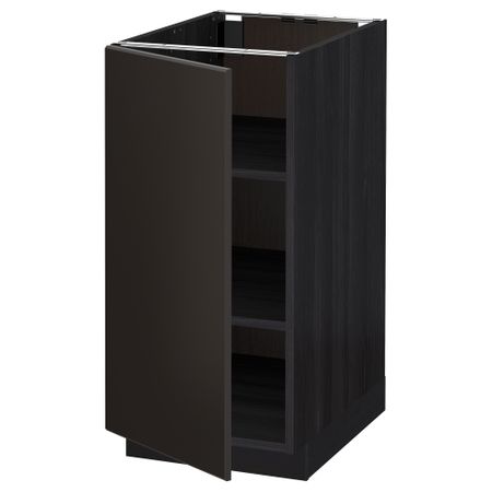 Напольный шкаф с полками, 40x60 см, черный, Kungsbacka антрацит IKEA METOD МЕТОД 394.644.33