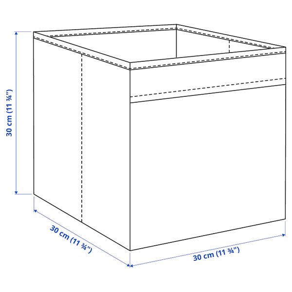 Коробка, темно-серый 30x30x30 см IKEA FYSSE ФЮССЕ 504.535.79 - схема-чертеж с размерами