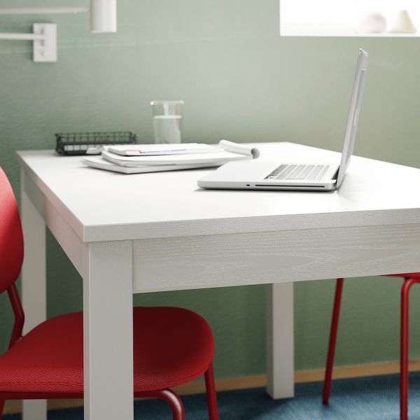 Стол и 4 стула, белый, красный красный 130/190x80 см IKEA LANEBERG ЛАНЕБЕРГ / KARLJAN КАРЛ-ЯН 093.047.90 - фото 4