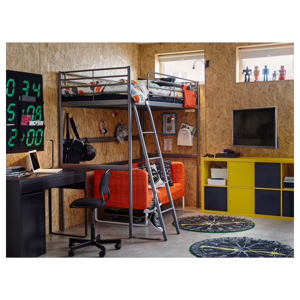 Каркас кровати-чердака, серебристый 90x200 см IKEA SVÄRTA СВЭРТА 103.668.24 - фото 3