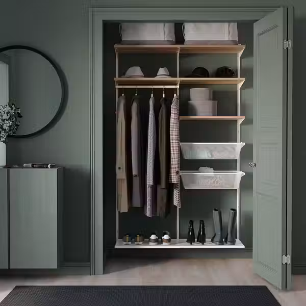 BOAXEL Гардероб, комбинация - белый/дуб 125x40x201 см - фото 3