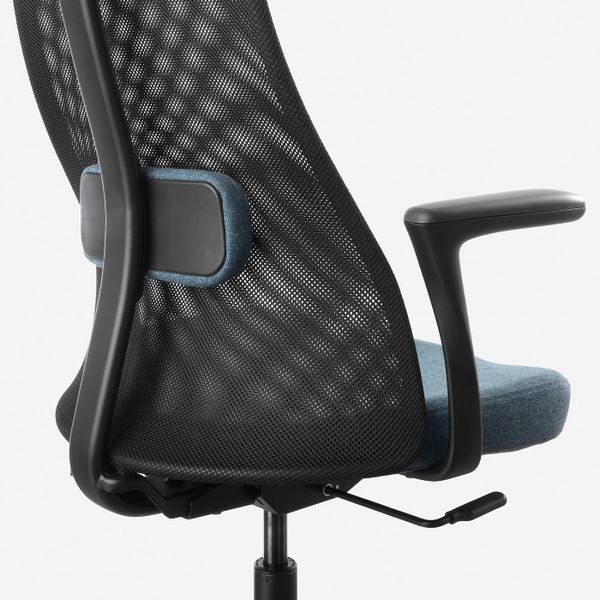 Рабочий стул с подлокотниками, Гуннаред синий/черный IKEA JÄRVFJÄLLET ЭРВФЬЕЛЛЕТ 693.863.68 - фото 4