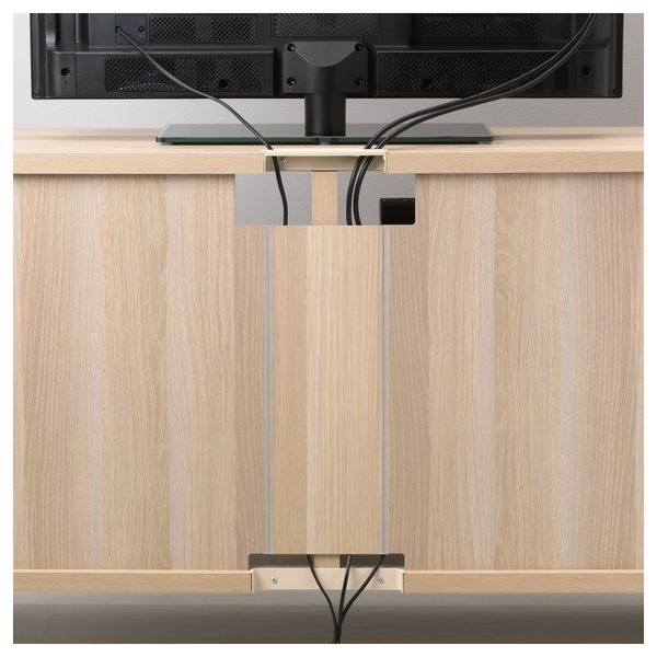 Тумба для ТВ с ящиками БЕСТО, под беленый дуб, Сельсвикен глянцевый/серо-зеленый светлый (120x40x74 см) - схема-чертеж с размерами