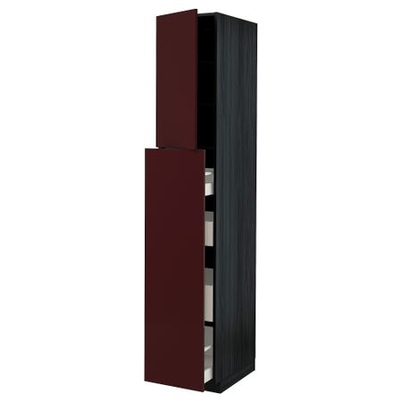 Высокий шкаф, выдвижной секцией, 4ящик, 1дверцы, 2полками, 40x60x220 cm IKEA METOD МЕТОД, MAXIMERA МАКСИМЕРА 994.619.88