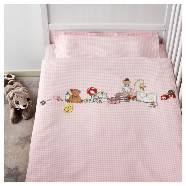 Комплект постельного белья, 3 предмета НАНИГ, розовый (110x125/35x55 см) - схема-чертеж с размерами