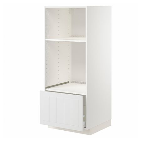 Высокий шкаф для/духовки, СВЧ с ящиком, белый/Стенсунд белый 60x60x140 см IKEA METOD МЕТОД / MAXIMERA МАКСИМЕРА 894.098.73