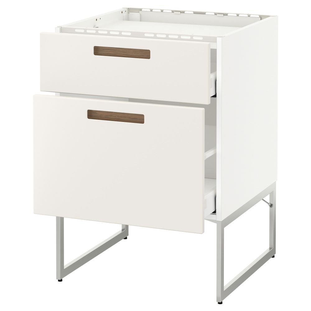 Напольный шкаф, 2 фронтальных панели, 3 ящика МЕТОД / МАКСИМЕРА, белый, Мэрста белый - схема-чертеж с размерами